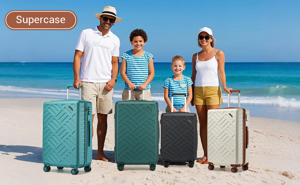 Kono 20/24/28 Inch Large ABS+PC Hardshell Suitcase - 4 Spinner Wheel Lightweight Check-In Luggage with TSA Lock