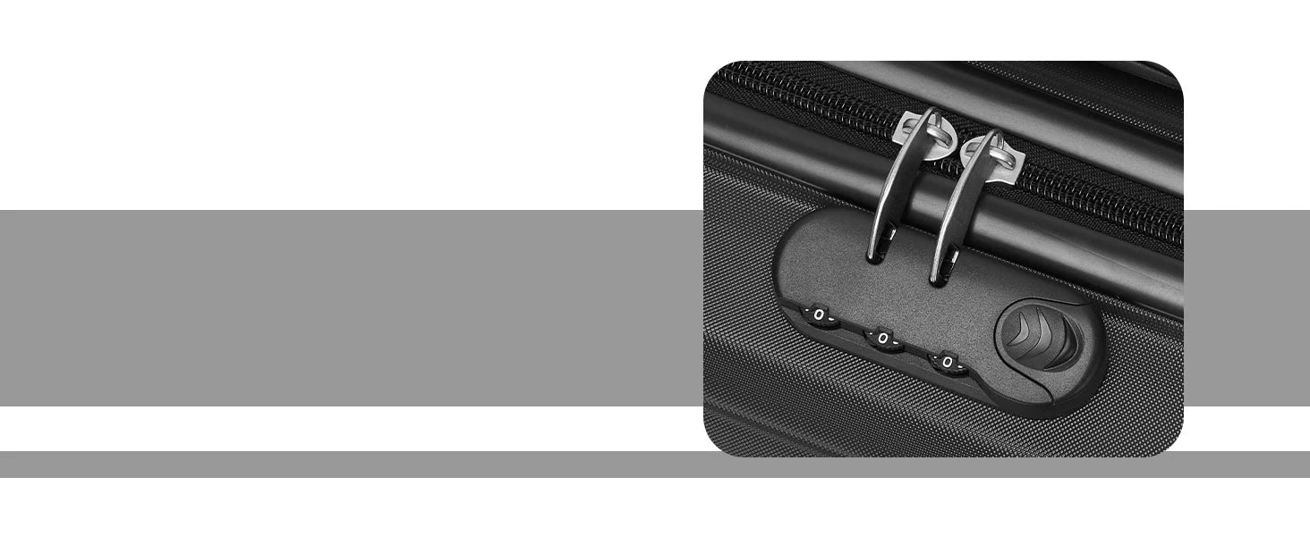 KONO hand luggage case with removable wheels, 40x30x20 cm without castors, ABS + PC for Ryanair, EasyJet & Eurowings
