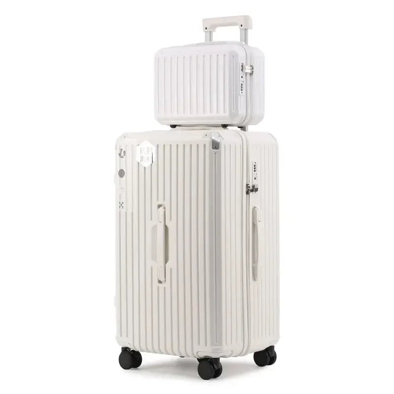 Multifunction Spinner Luggage with USB Charging Port and Cup Holder Aluminum Frame Hard Equipment Suitcase Luggage
