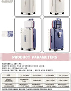 Multifunction Spinner Luggage with USB Charging Port and Cup Holder Aluminum Frame Hard Equipment Suitcase Luggage