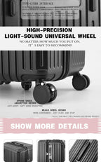 Multifunction Spinner Luggage with USB Charging Port and Cup Holder Aluminum Frame Hard Equipment Suitcase Luggage