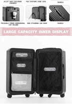 Multifunction Spinner Luggage with USB Charging Port and Cup Holder Aluminum Frame Hard Equipment Suitcase Luggage