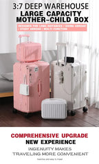 Multifunction Spinner Luggage with USB Charging Port and Cup Holder Aluminum Frame Hard Equipment Suitcase Luggage
