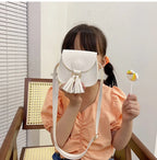 PU Leather Children Small Shoulder Bag Cute Princess Accessories Kids Coin Purse Handbags Cute Girls Baby Tassel Crossbody Bags