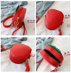Lovely Children's Strawberry Crossbody Bags Cute Baby Accessories Mini Shoulder Bag Fashion PU Leather Girls Rivet Coin Purse