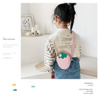 Lovely Children's Strawberry Crossbody Bags Cute Baby Accessories Mini Shoulder Bag Fashion PU Leather Girls Rivet Coin Purse