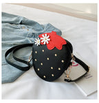Lovely Children's Strawberry Crossbody Bags Cute Baby Accessories Mini Shoulder Bag Fashion PU Leather Girls Rivet Coin Purse