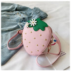 Lovely Children's Strawberry Crossbody Bags Cute Baby Accessories Mini Shoulder Bag Fashion PU Leather Girls Rivet Coin Purse