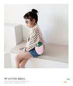 Lovely Children's Strawberry Crossbody Bags Cute Baby Accessories Mini Shoulder Bag Fashion PU Leather Girls Rivet Coin Purse