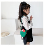 Lovely Children's Strawberry Crossbody Bags Cute Baby Accessories Mini Shoulder Bag Fashion PU Leather Girls Rivet Coin Purse