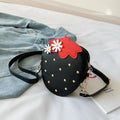 Lovely Children's Strawberry Crossbody Bags Cute Baby Accessories Mini Shoulder Bag Fashion PU Leather Girls Rivet Coin Purse