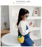 Lovely Children's Strawberry Crossbody Bags Cute Baby Accessories Mini Shoulder Bag Fashion PU Leather Girls Rivet Coin Purse