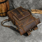 Newsbirds men's leather backpack retro luxury fashion style bagpack travel bag backpack school bag for man leather daypack men