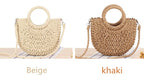 Yogodlns Handmade Half-Round Rattan Woven Straw Bag Summer Women Messenger Crossbody Bags Girls Small Beach Handbag New