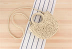 Yogodlns Handmade Half-Round Rattan Woven Straw Bag Summer Women Messenger Crossbody Bags Girls Small Beach Handbag New