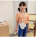 PU Leather Children Small Shoulder Bag Cute Princess Accessories Kids Coin Purse Handbags Cute Girls Baby Tassel Crossbody Bags