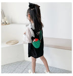 Lovely Children's Strawberry Crossbody Bags Cute Baby Accessories Mini Shoulder Bag Fashion PU Leather Girls Rivet Coin Purse