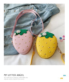Lovely Children's Strawberry Crossbody Bags Cute Baby Accessories Mini Shoulder Bag Fashion PU Leather Girls Rivet Coin Purse