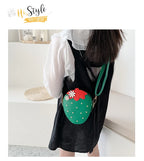 Lovely Children's Strawberry Crossbody Bags Cute Baby Accessories Mini Shoulder Bag Fashion PU Leather Girls Rivet Coin Purse