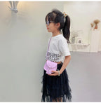 PU Leather Children Small Shoulder Bag Cute Princess Accessories Kids Coin Purse Handbags Cute Girls Baby Tassel Crossbody Bags