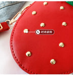 Lovely Children's Strawberry Crossbody Bags Cute Baby Accessories Mini Shoulder Bag Fashion PU Leather Girls Rivet Coin Purse