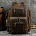 Newsbirds men's leather backpack retro luxury fashion style bagpack travel bag backpack school bag for man leather daypack men