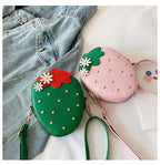 Lovely Children's Strawberry Crossbody Bags Cute Baby Accessories Mini Shoulder Bag Fashion PU Leather Girls Rivet Coin Purse
