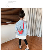 Lovely Children's Strawberry Crossbody Bags Cute Baby Accessories Mini Shoulder Bag Fashion PU Leather Girls Rivet Coin Purse