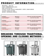 Suitcase Luggage Stylish Business Suitcase with Cup Holder Compact 20-inch Lightweight Carry-on