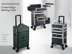 Rolling Makeup Case with Wheels Drawers Large Professional Cosmetology Trolley Case Lockable Travel Cosmetic Storage Train Cases
