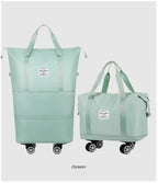 Universal Wheel Expandable Luggage Large Capacity Lightweight Travel Fitness Bag with Dry And Wet Separation Storage