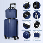 2-Piece Hardshell Luggage Set (20"+14") with Spinners and TSA Lock