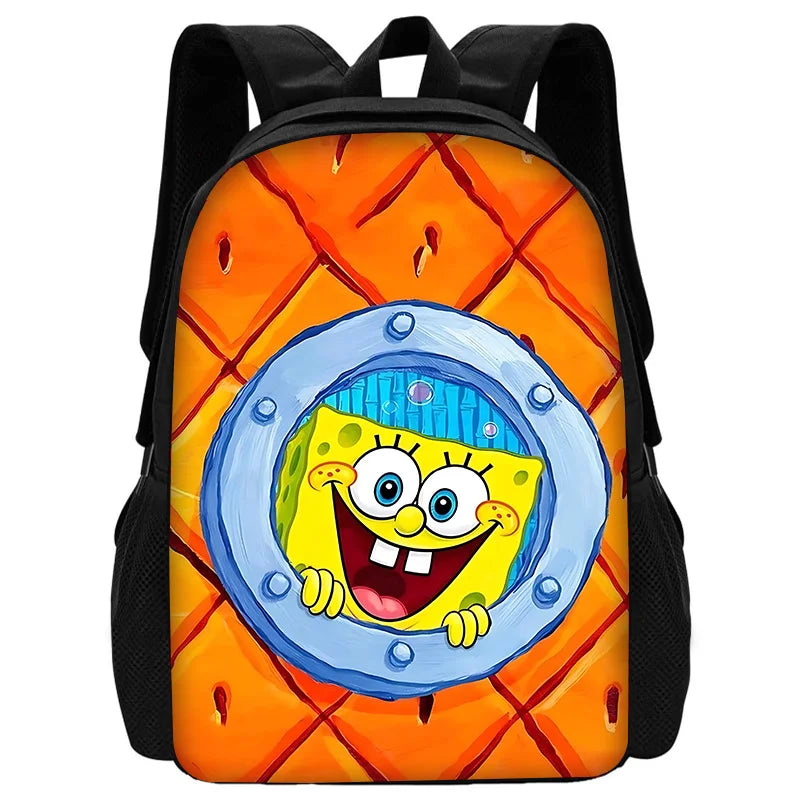 Cute Potdemiel Child School Backpack with Lunch Bags ,Pencil Bags ,School Bags for Boys Girls S-Sponge-BobS Best Gift