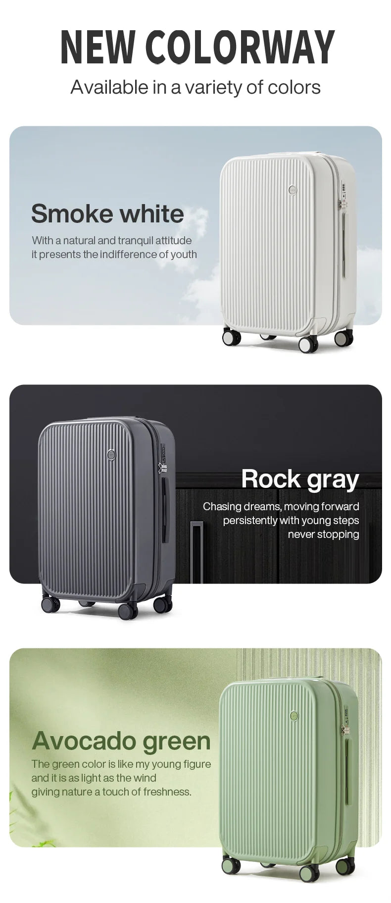 Mixi Carry-On Hardshell Luggage with Cup and Phone Holder with Spinner Wheels (20, 24, or 26")