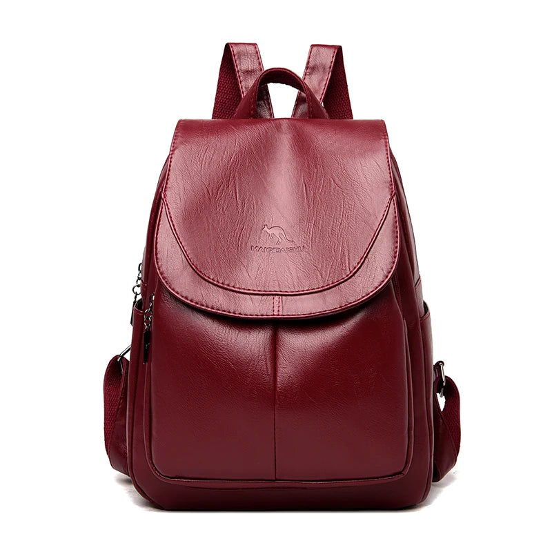 New Women Leather Backpacks High Quality Female Vintage Backpack For Girls School Bag Travel Bagpack Ladies Sac A Dos Back Pack