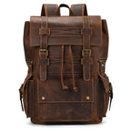 Newsbirds men's leather backpack retro luxury fashion style bagpack travel bag backpack school bag for man leather daypack men