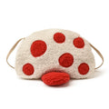 Cartoon Mushroom Girls Plush Shoulder Bags Cute Baby Kids Faux Lamb Wool Crossbody Bag Winter Boys Soft Handbags Coin Purse