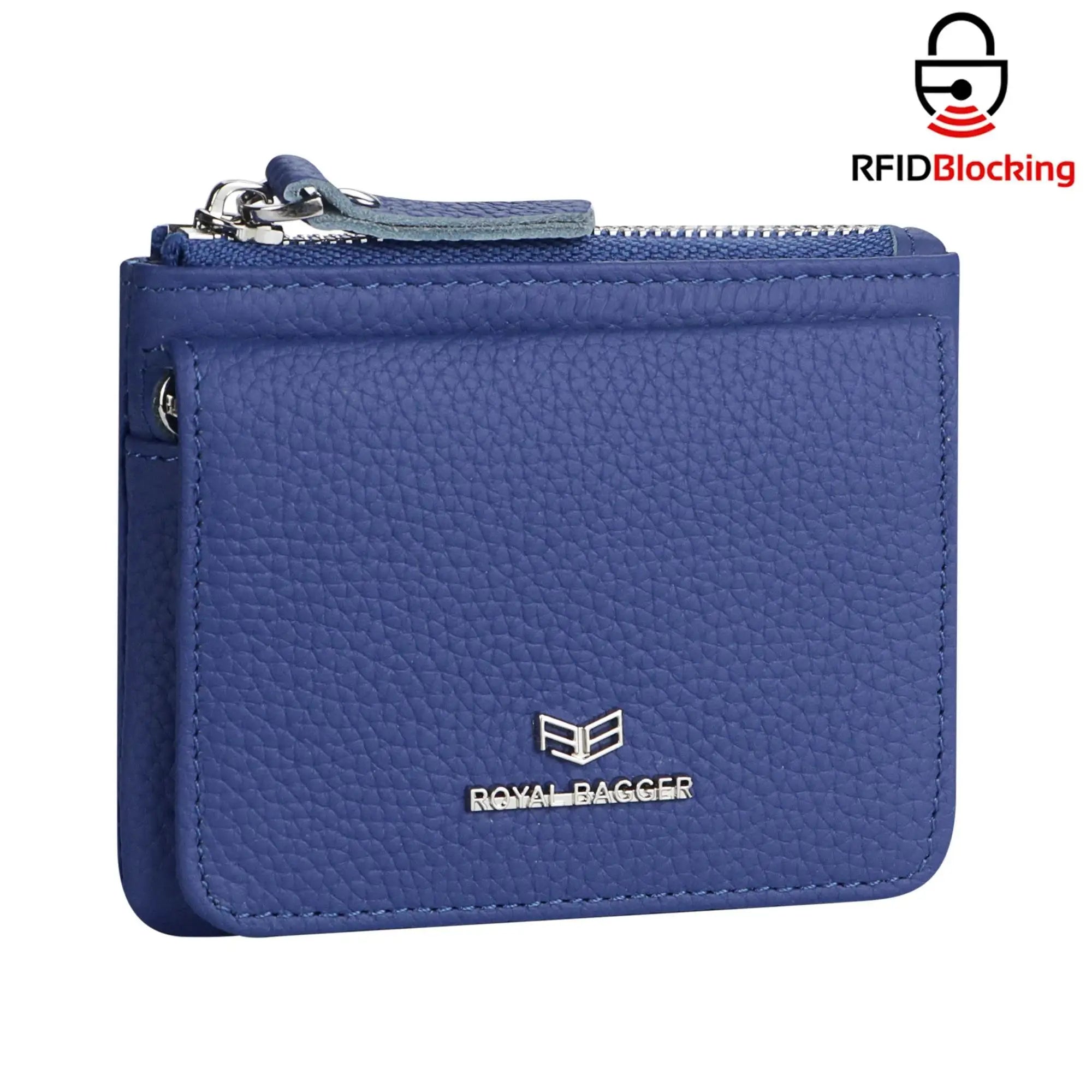 Royal Bagger Genuine Leather Women's Coin Purse Woman card holder wallet RFID Blocking Small Wallet Casual Zipper Change Pouch