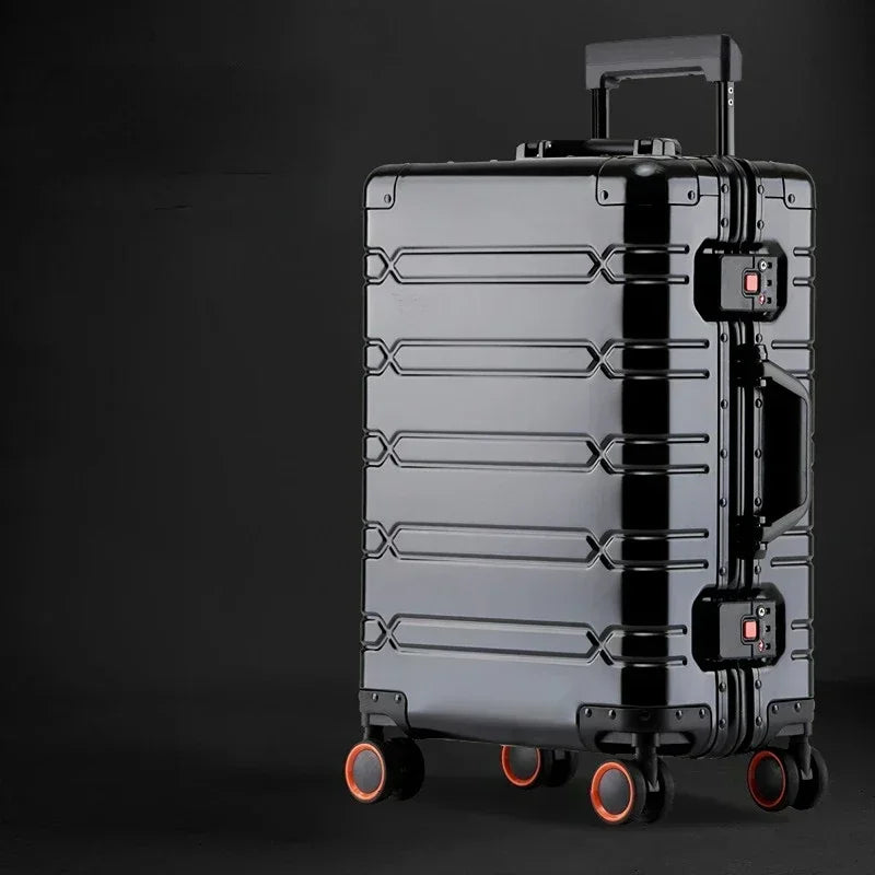 TravelTrolley Luggage 20‘’Carry-On Cabin Suitcase Travel Bags Rolling Luggage Aluminum-magnesium Alloy Travel Suitcase