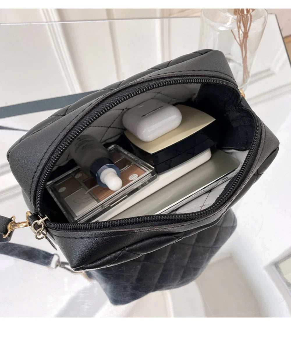 2025 tassel women's small crossbody bag trend diamond grid embroidery camera women's shoulder bag fashion chain crossbody bag