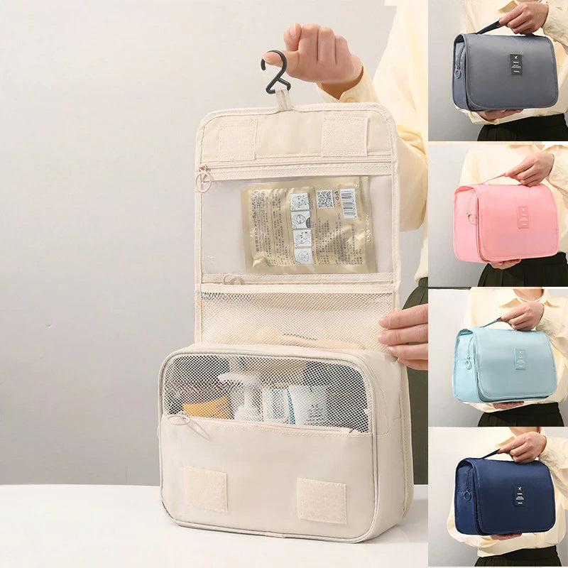 Travel Makeup Bag Waterproof Toiletries Organizer High Quality Women Neceser Bathroom Hook Wash Pouch Hook Makeup Storage Bag