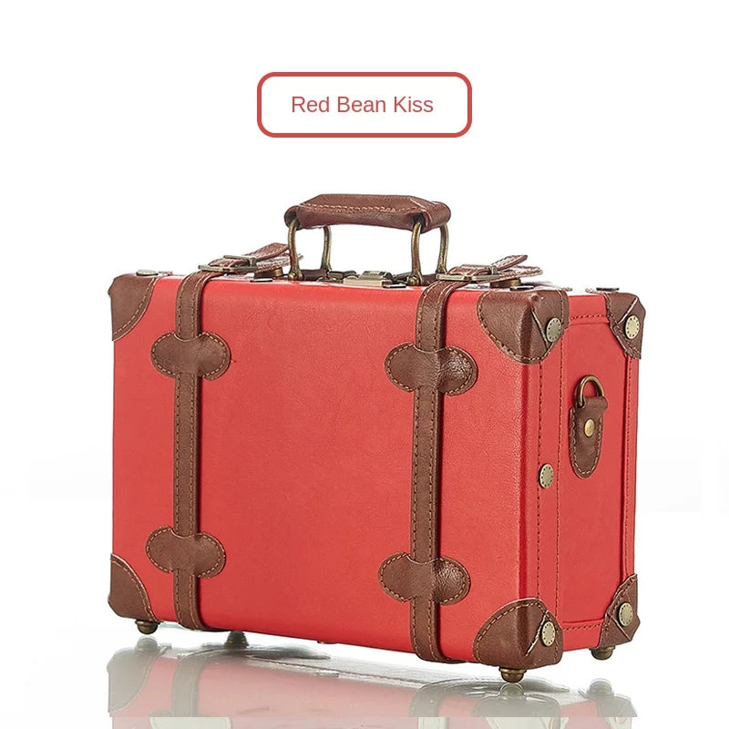 13/16/18 Inch Vintage Cosmetic Case Mini Carry-on Luggage Suitcase PU Lightweight Ready Bag Handbag Password Lock Makeup Box