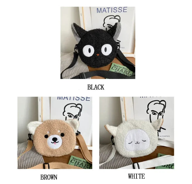 Japanese Style Kawaii Bag Women Cartoon Plush Shoulder Bag for Women New Crossbody Bag Small Phone Purse Bolsa Feminina