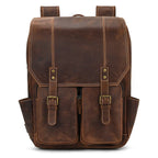 Newsbirds men's leather backpack retro luxury fashion style bagpack travel bag backpack school bag for man leather daypack men