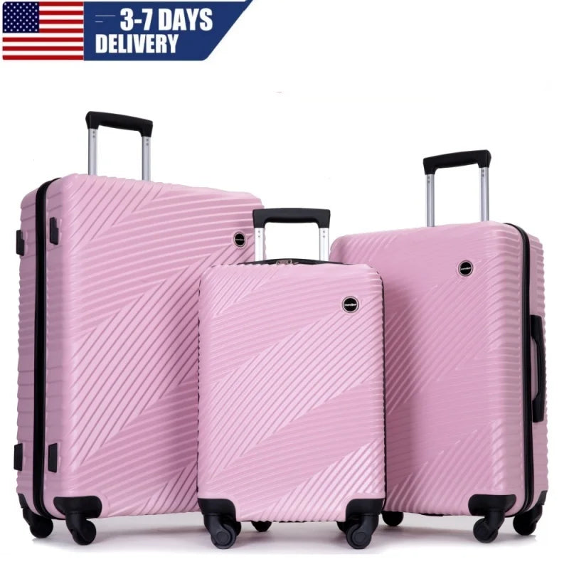 3-Piece Hardshell Lightweight Luggage Set with Spinner Wheels (20/24/28)