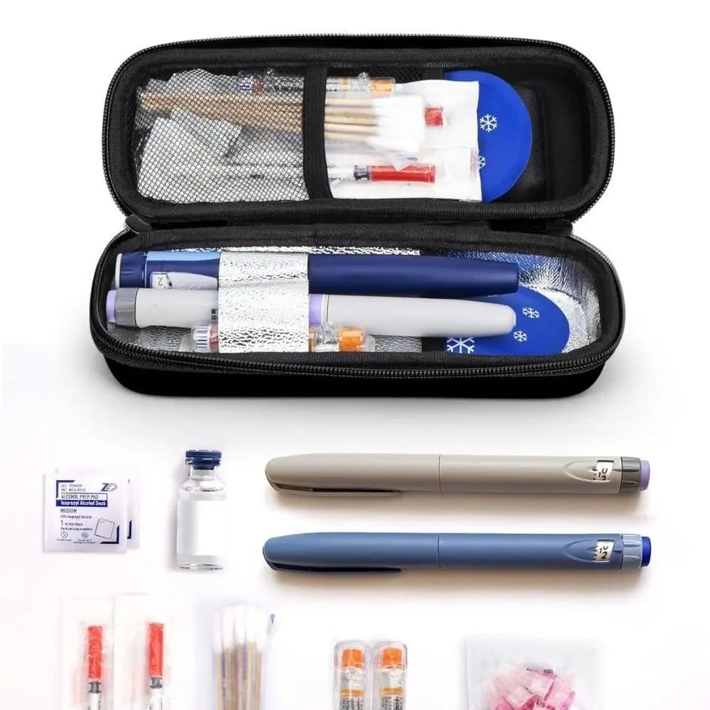 Insulin Cooler Travel Case with Thermometer Display Waterproof Medicine Organizer Bag Insulin Cooling Bag for Diabetics