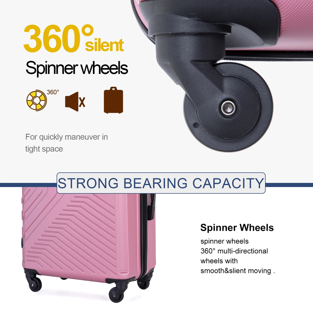 Travelhouse Luggage Set 3 Piece Suitcase Set Double Spinner Wheels TSA Lock Carry-on luggage Clearance (20inch 24inch 28inch)