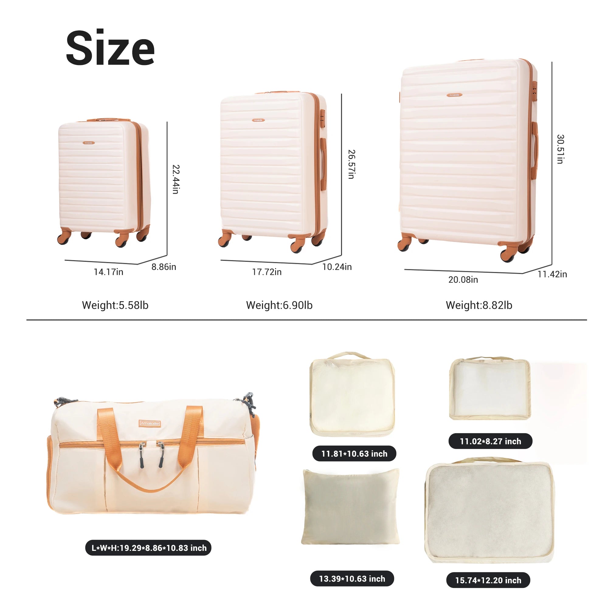 3-Piece ABS Luggage Set
