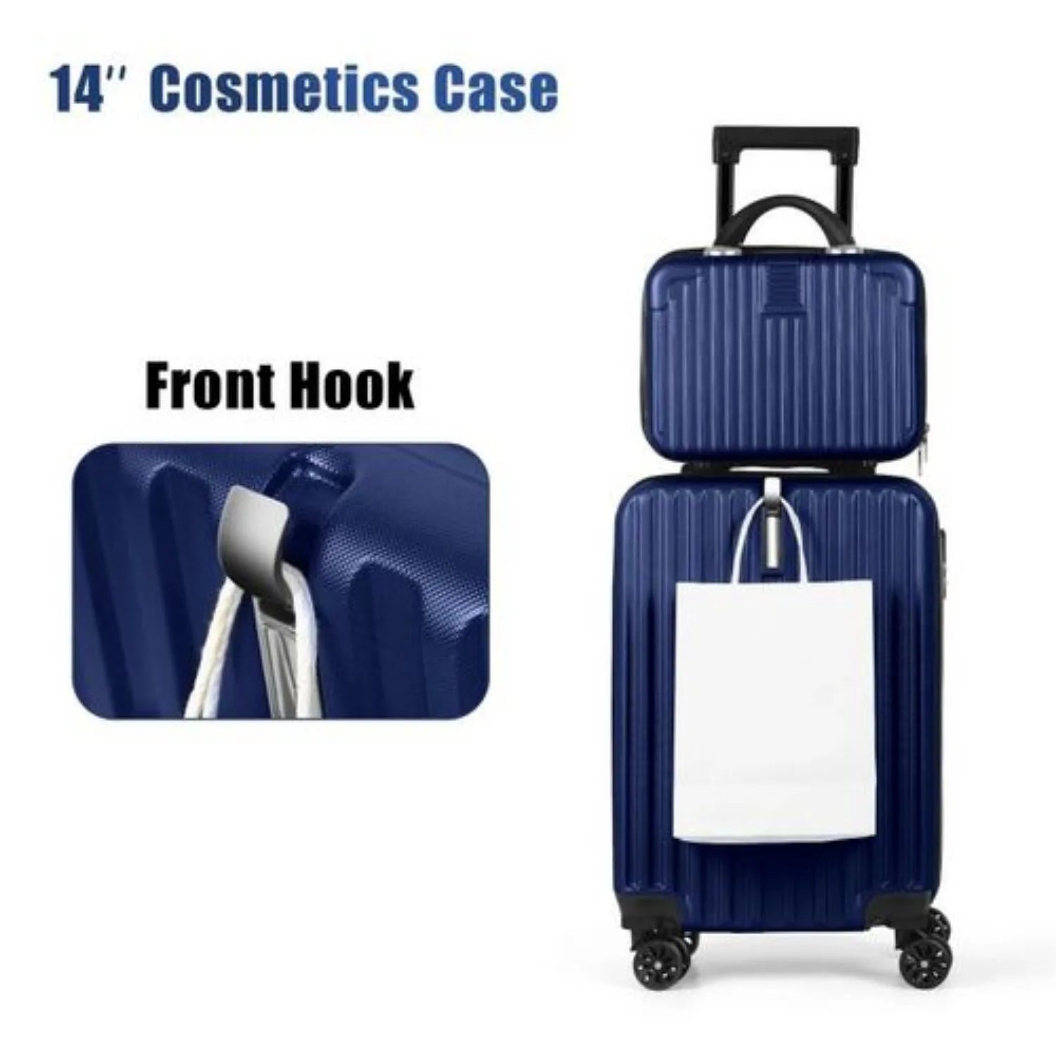 2-Piece Hardshell Luggage Set (20"+14") with Spinners and TSA Lock