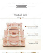 13/16/18 Inch Vintage Cosmetic Case Mini Carry-on Luggage Suitcase PU Lightweight Ready Bag Handbag Password Lock Makeup Box